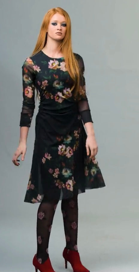 Alice Print Dress, Black