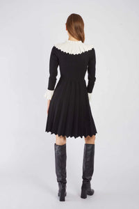 Carine Dress, Black/Off White