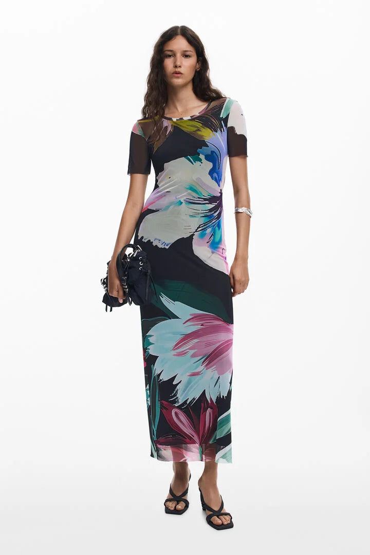 Bernadette Dress, Black Floral