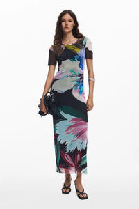 Bernadette Dress, Black Floral