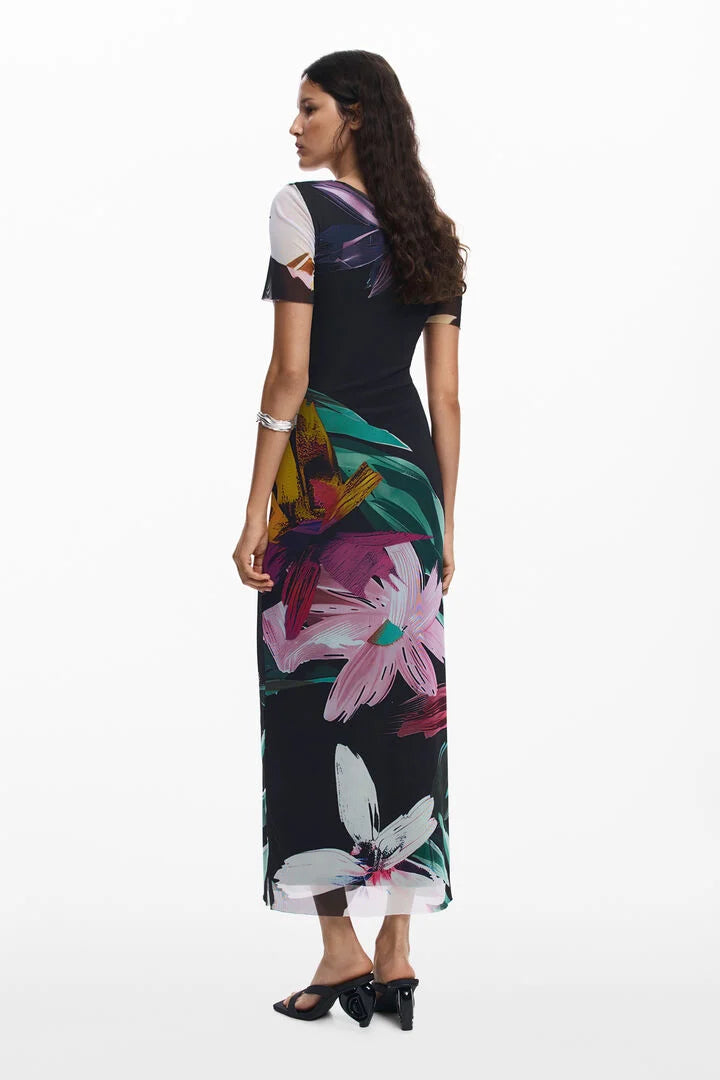 Bernadette Dress, Black Floral