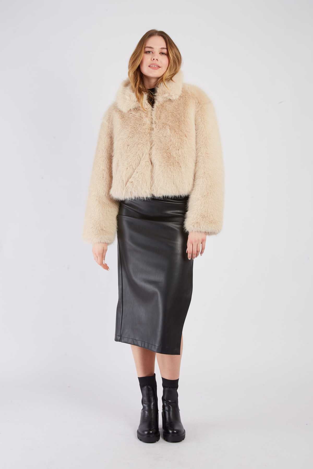 Revolution faux Fur Jacket- Cream