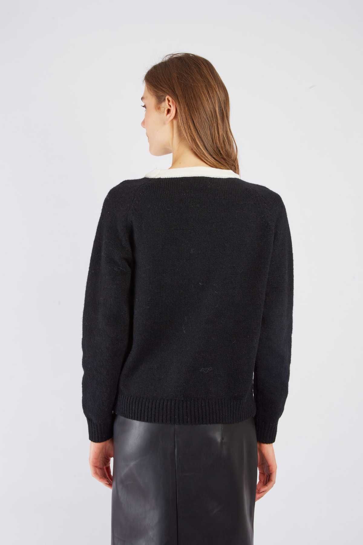 Adelita Sweater, Black/ White