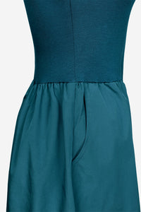 Mock Neck Sleeveless Dress, Teal
