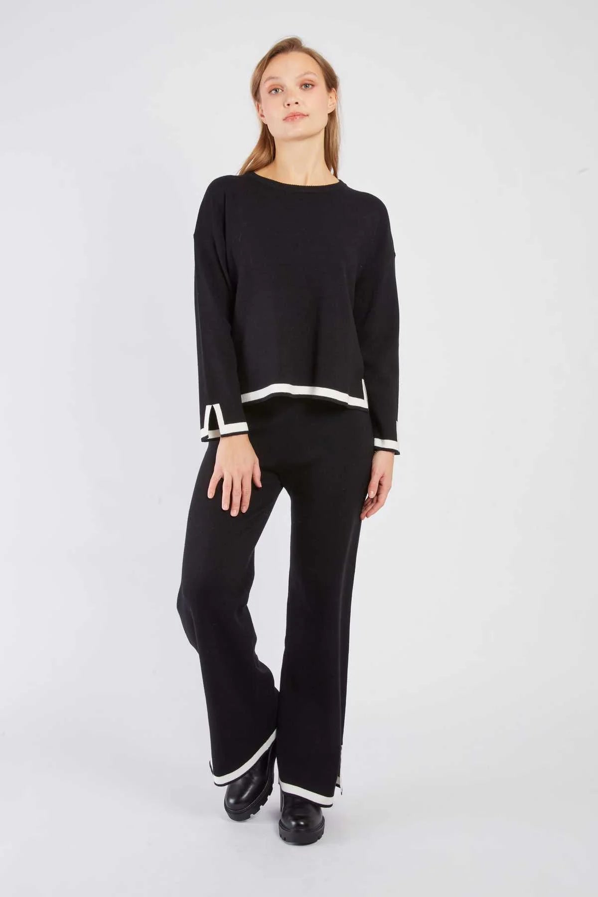 Zaara Sweater Top, Blk