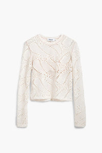 Denis Crochet Top, Ecru