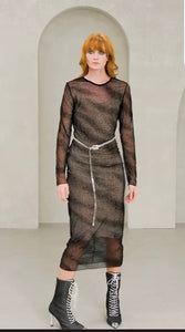 Long Velvet Burnout Dress