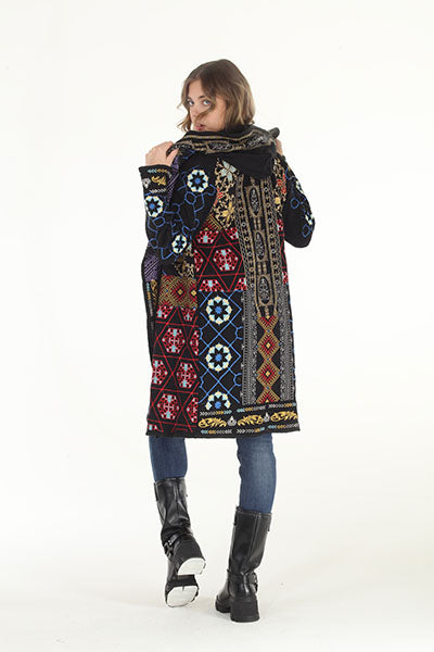 4776-Maj Embroidered Hooded Jacket