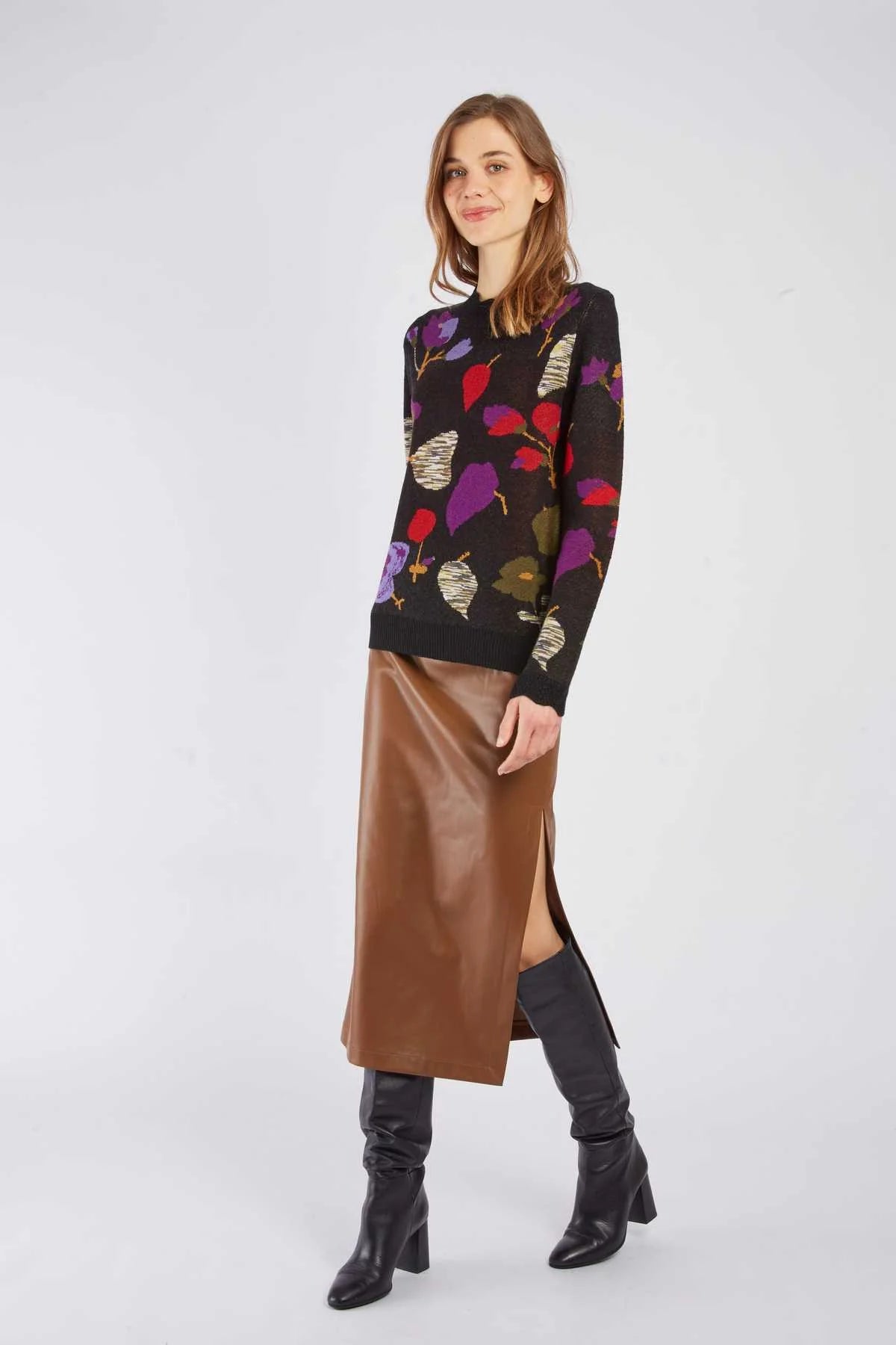 Adalisa Jacquard Sweater- Black