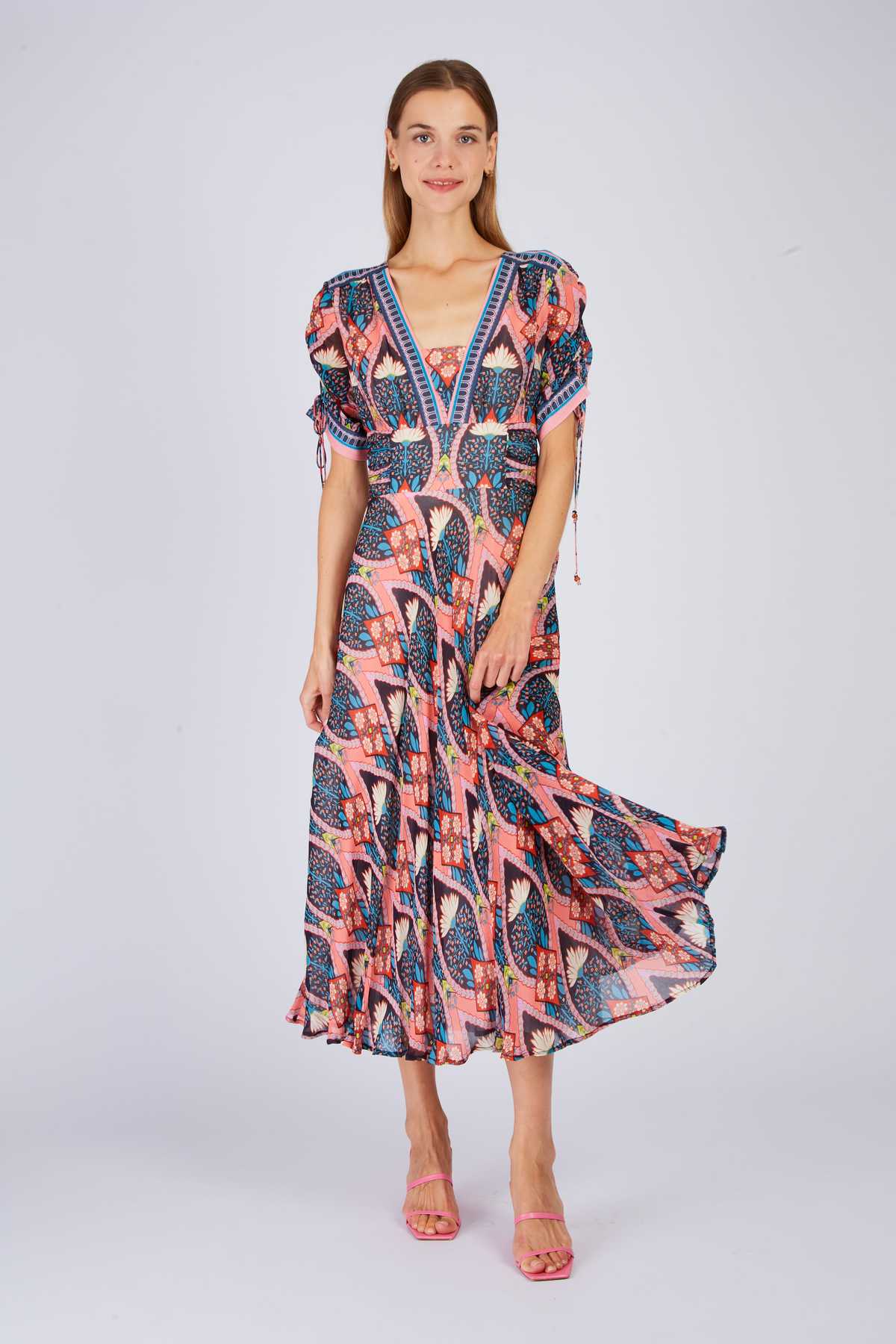 Paquerette Dress, Navy/Pink