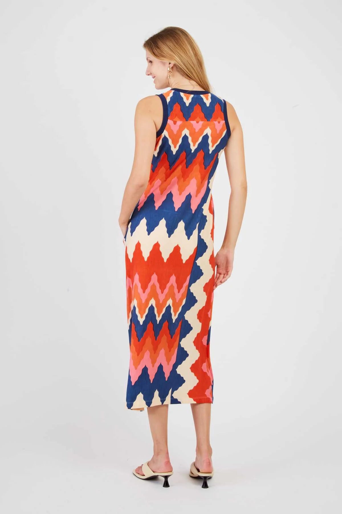 Priscia knit Dress, Coral Multi
