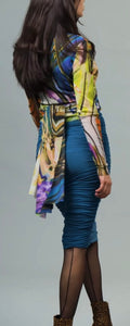 Mesh Coverup/Wrap, Lime/Blue/Orange Multi