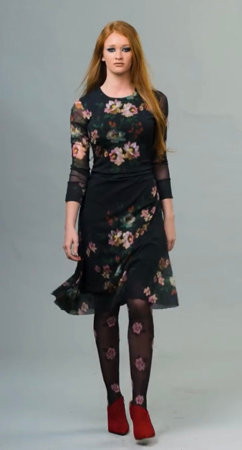Alice Print Dress, Black