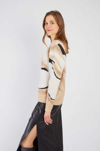Jacquard Sweater -  Beige