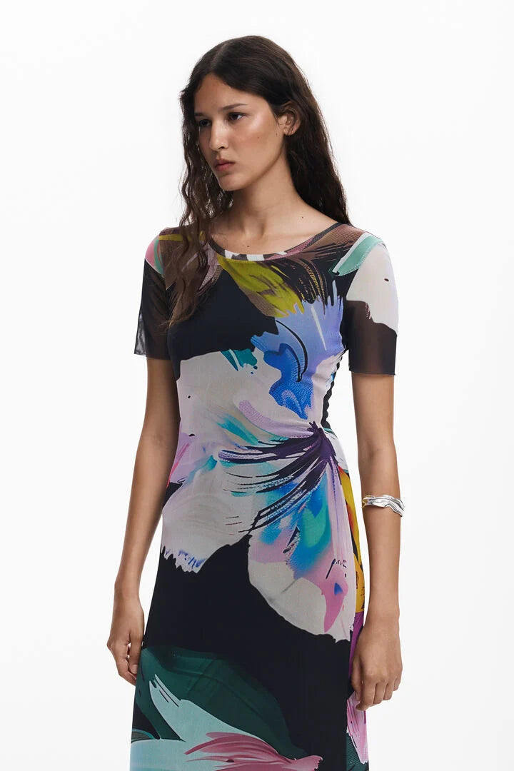 Bernadette Dress, Black Floral