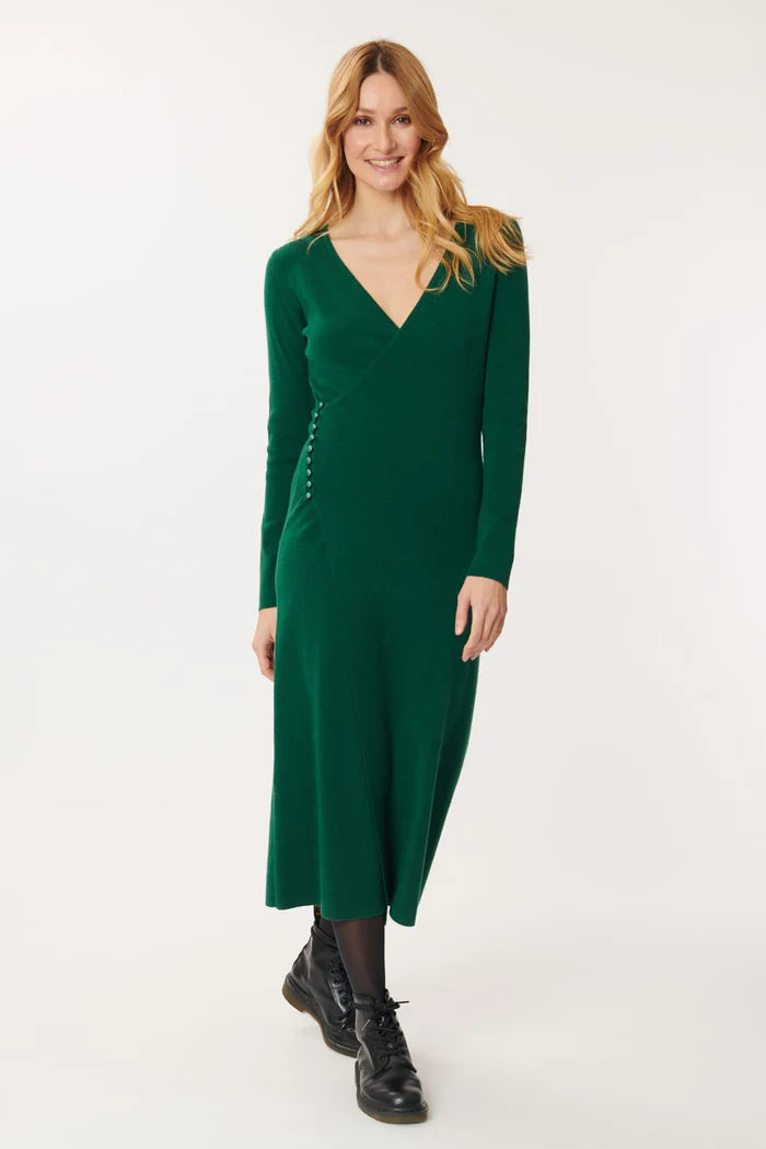 Gavina surplice Dress-  Kelly