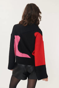 Joris colorblock Sweater-Red