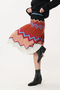 Eliora Zig Zag Skirt - Black