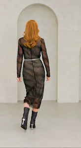 Long Velvet Burnout Dress
