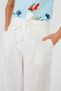 Dafina Linen Pants White