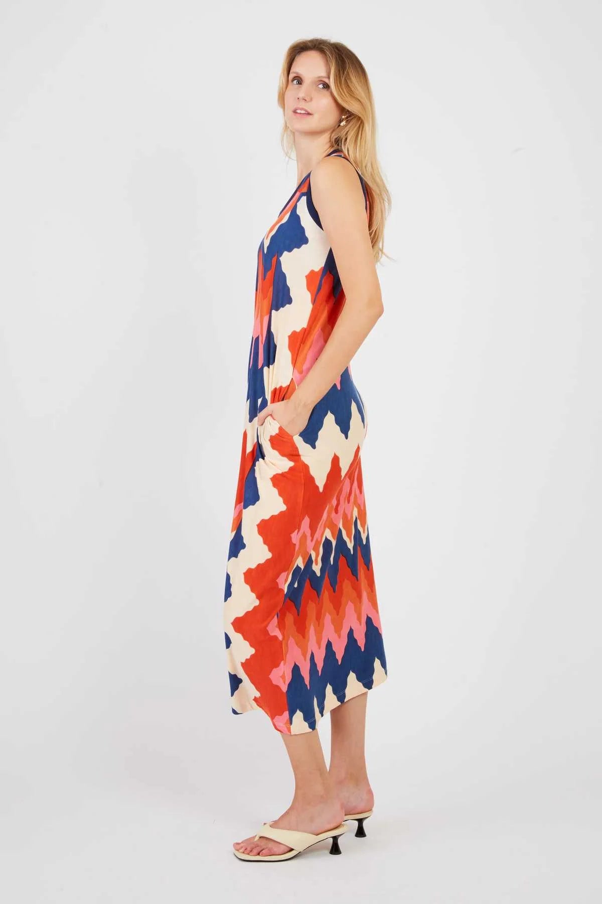 Priscia knit Dress, Coral Multi