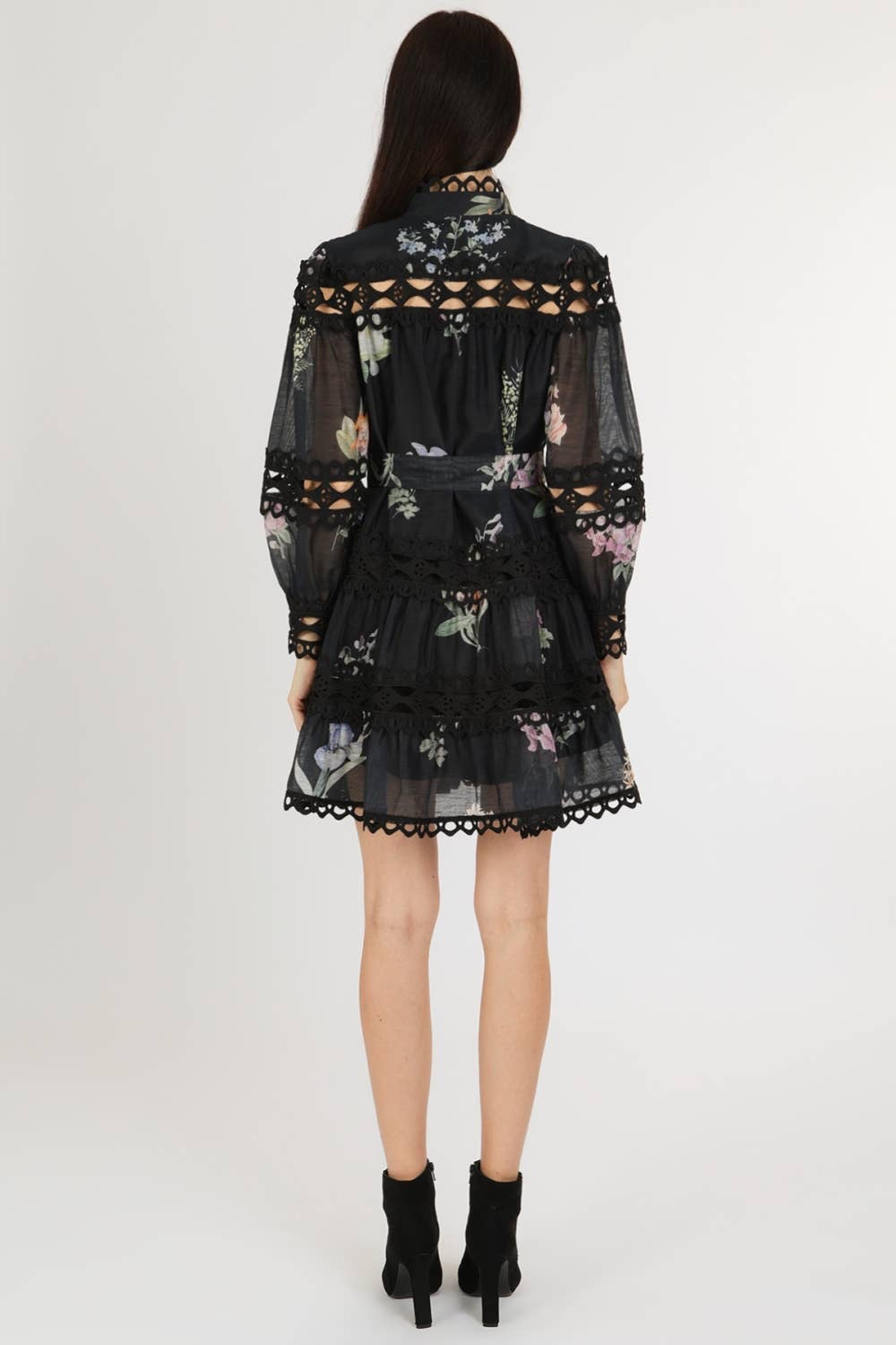 Eyelet Lace Dress, Black