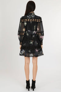 Eyelet Lace Dress, Black