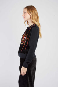 Belladone Cardigan, Black Floral