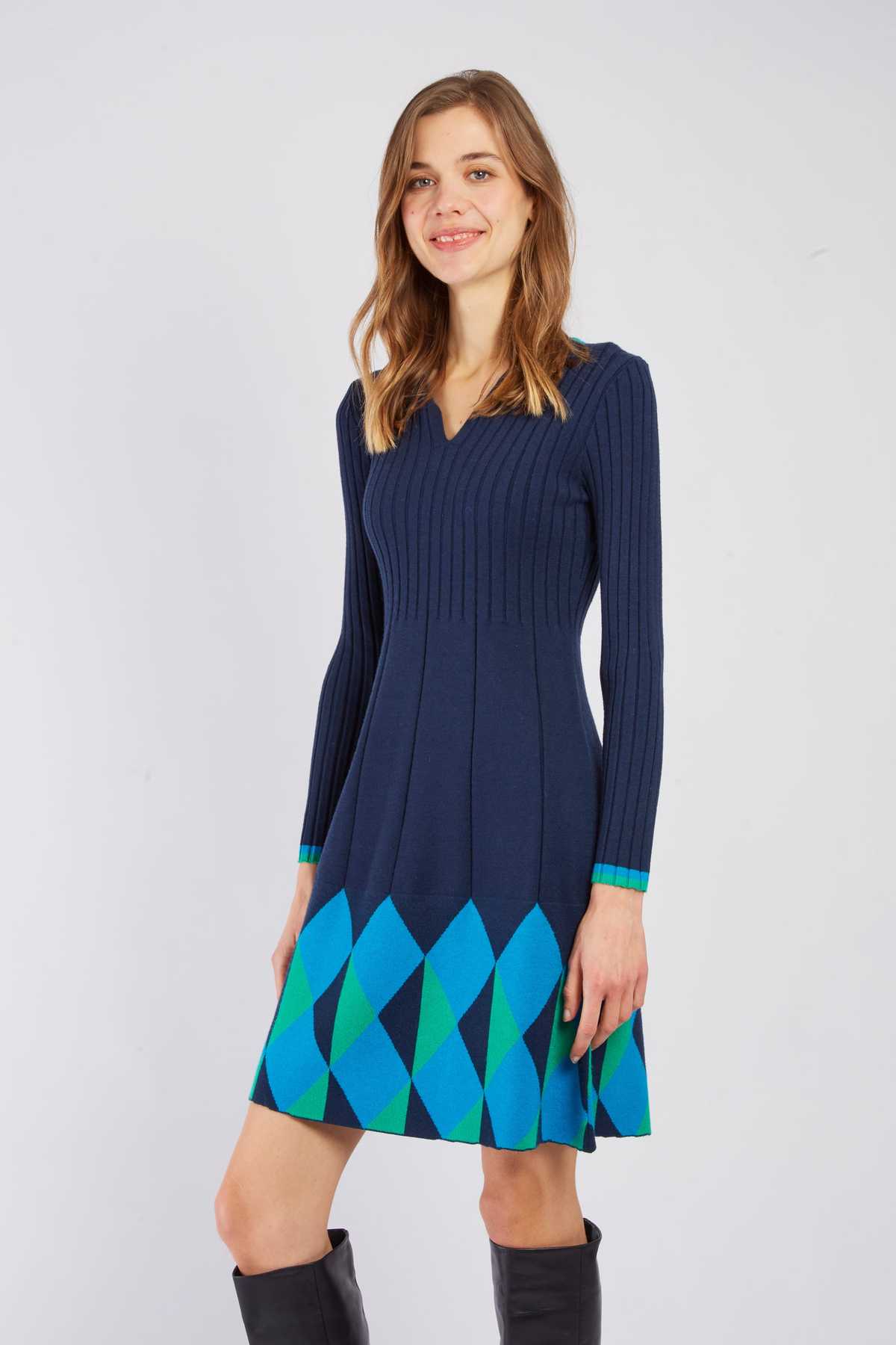 Camelia Dress, Navy