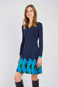 Camelia Dress, Navy