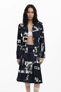 Newspaper Pleated Skirt
