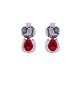 Pomegranate & Bird Earrings