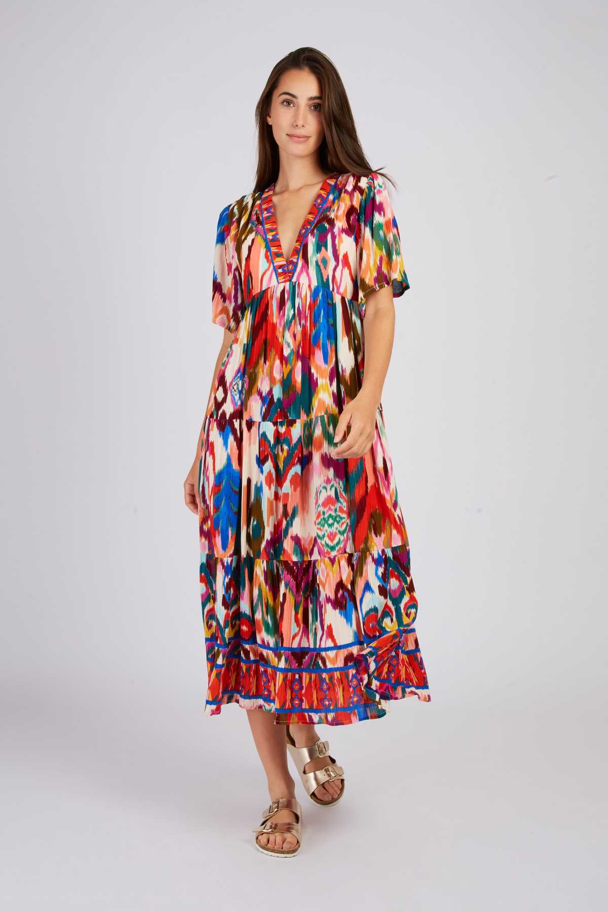 Paddy Dress - Red/ Ecru