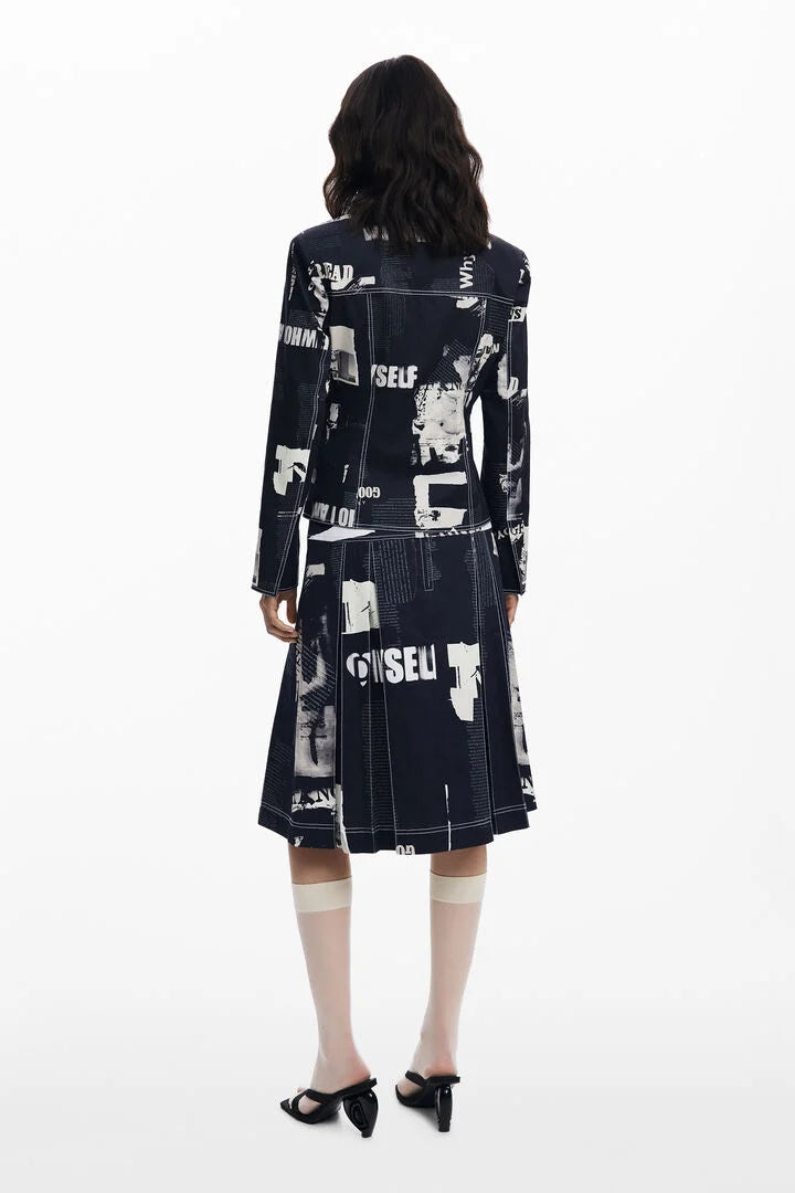 Newspaper Pleated Skirt
