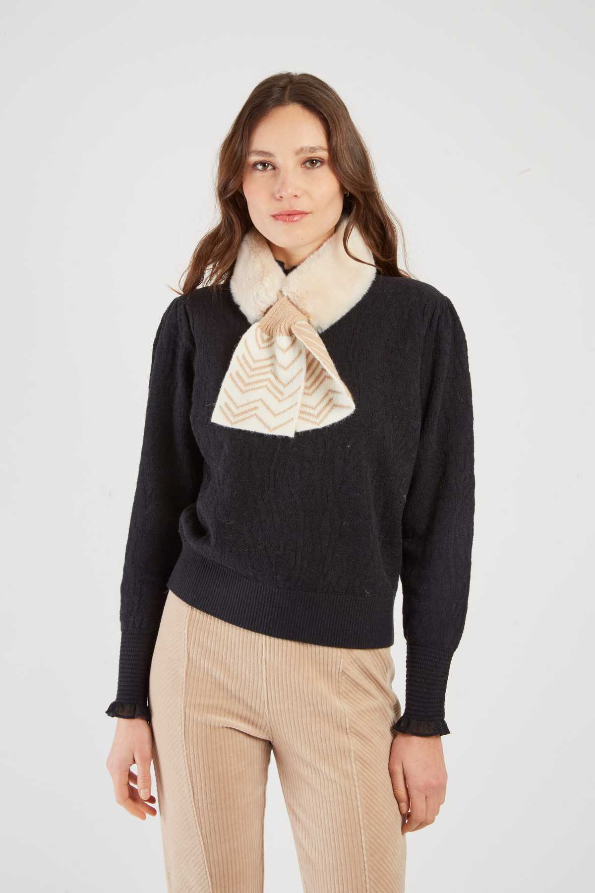 Lizbeth Faux Fur Scarf, Beige