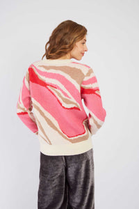 Jacquard Sweater, Pink