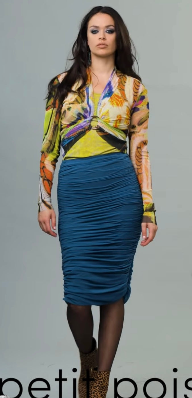 Mesh Coverup/Wrap, Lime/Blue/Orange Multi
