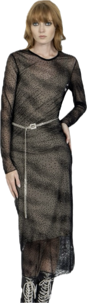 Long Velvet Burnout Dress