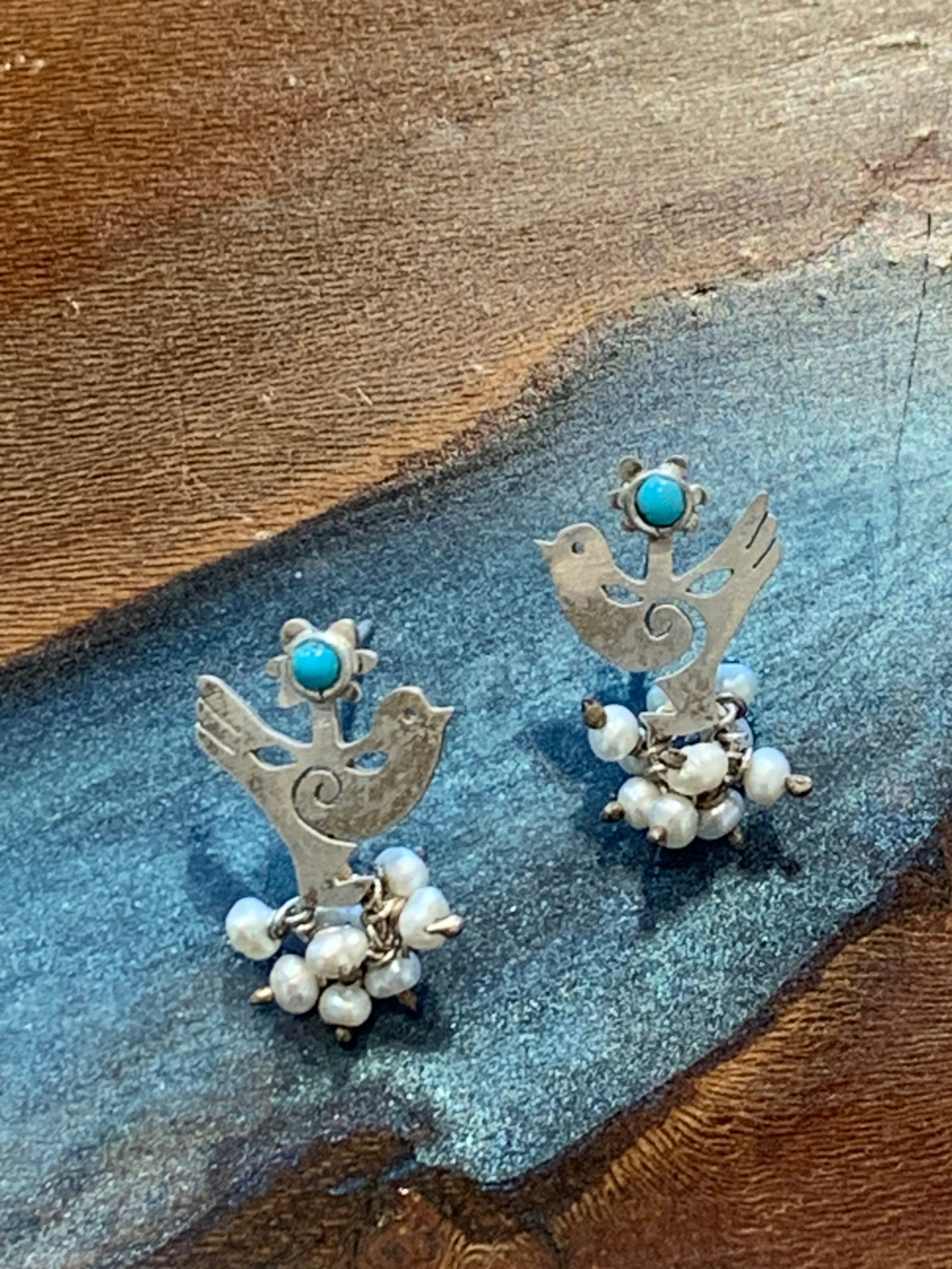 Bird & Flower Earrings