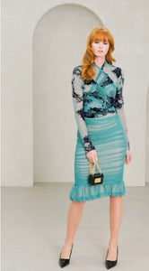 Long Sleeveless Mesh Coverup, Floral Teal