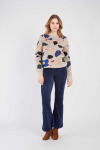 Adalisa Jacquard Sweater-Taupe