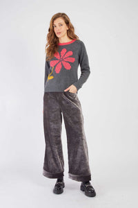Adelita Sweater, Gray/Pink