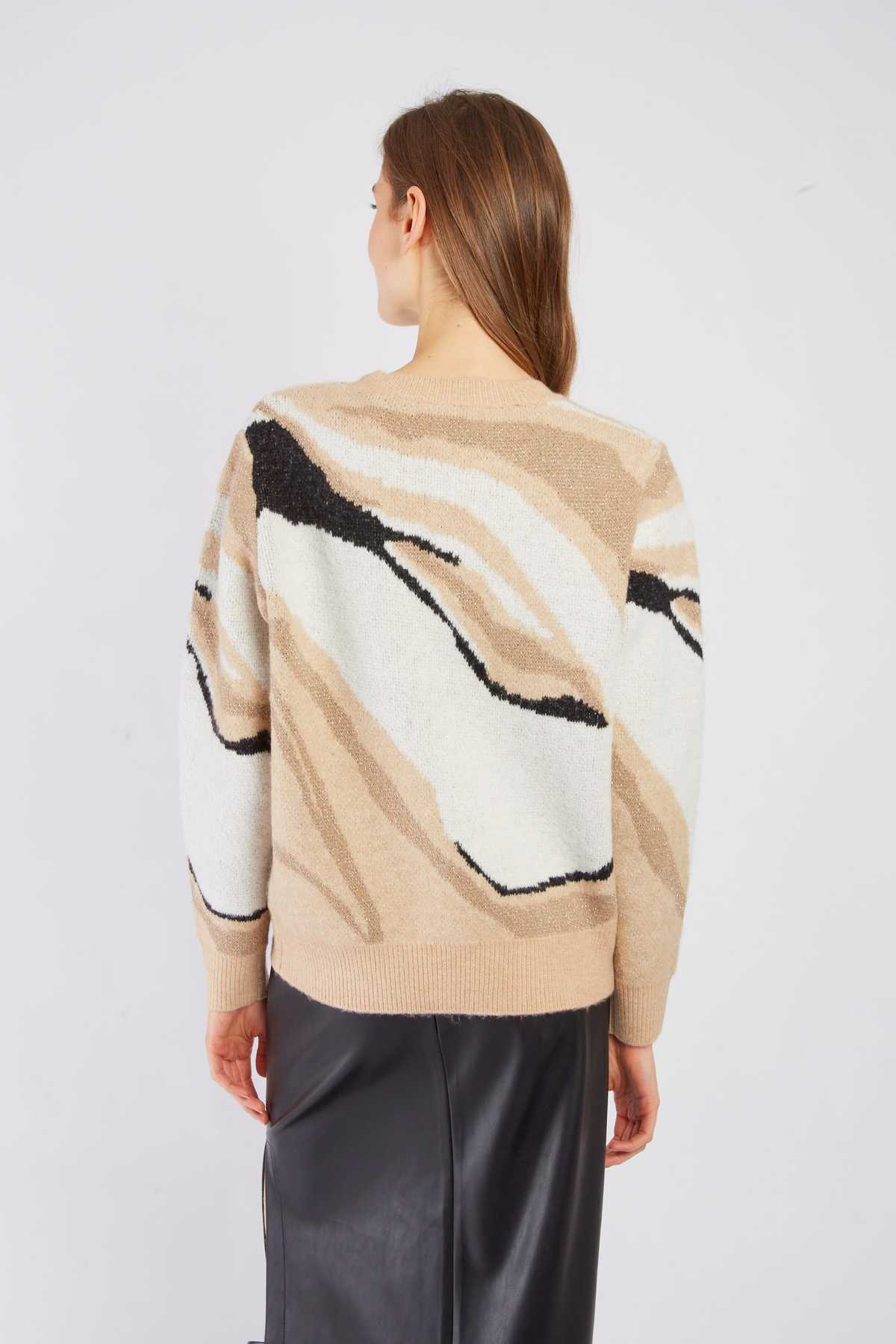 Jacquard Sweater -  Beige