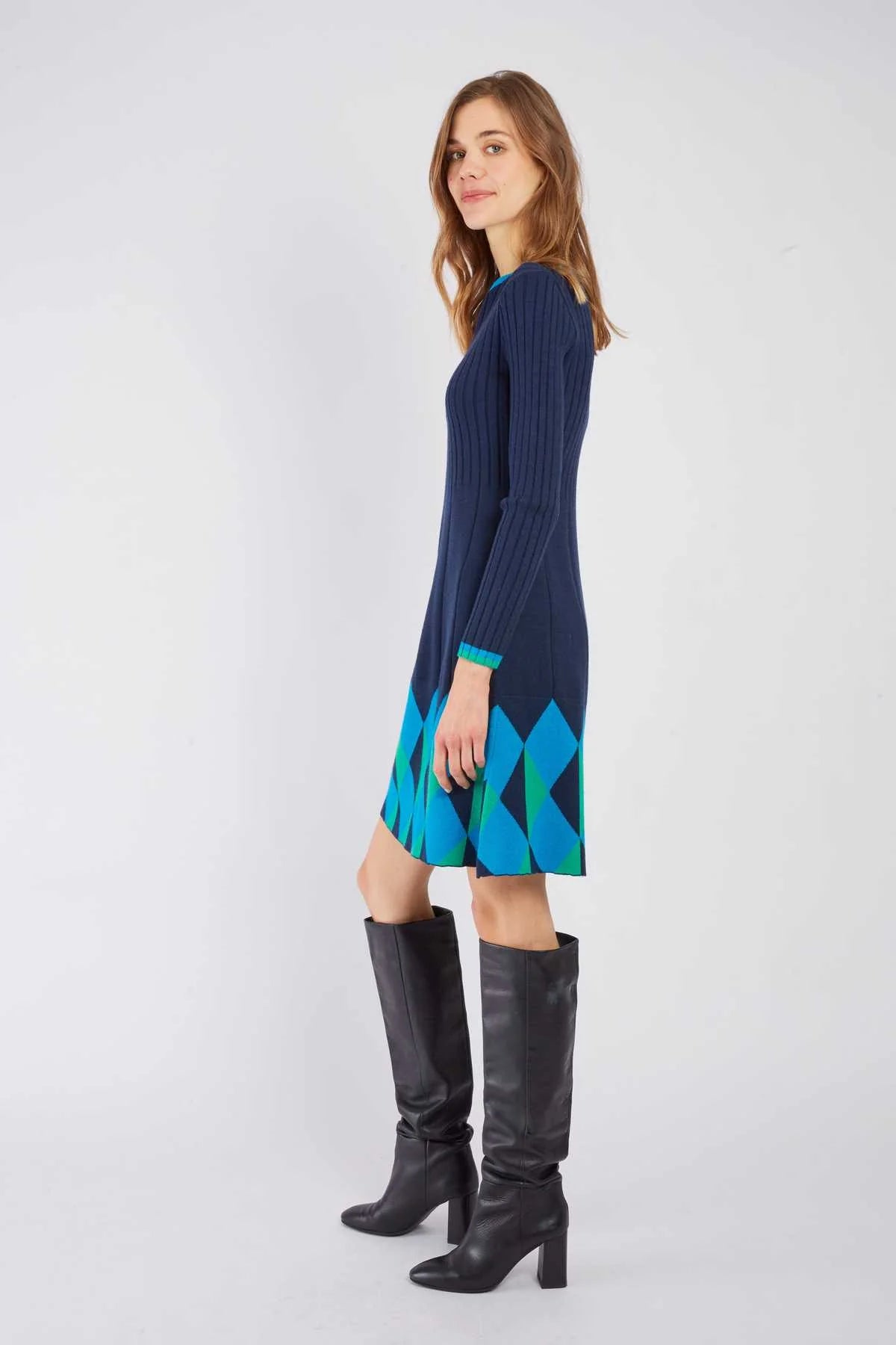 Camelia Dress, Navy