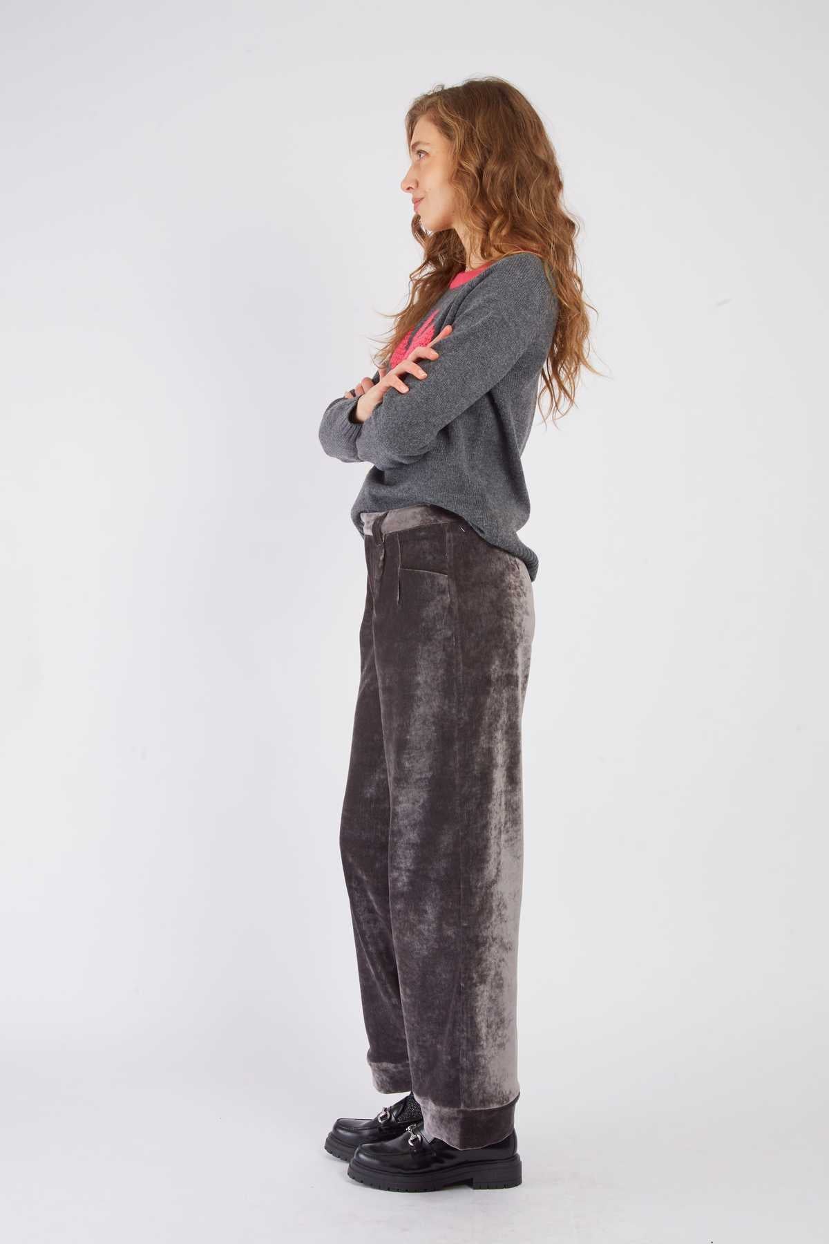 Adelita Sweater, Gray/Pink