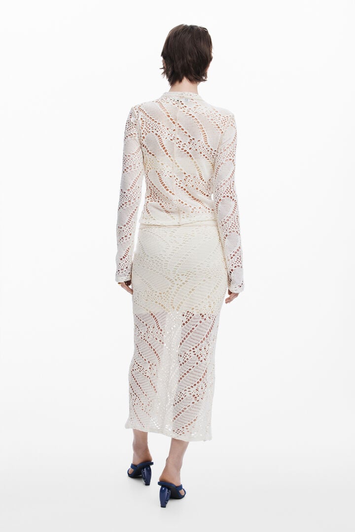 Denis Crochet Top, Ecru