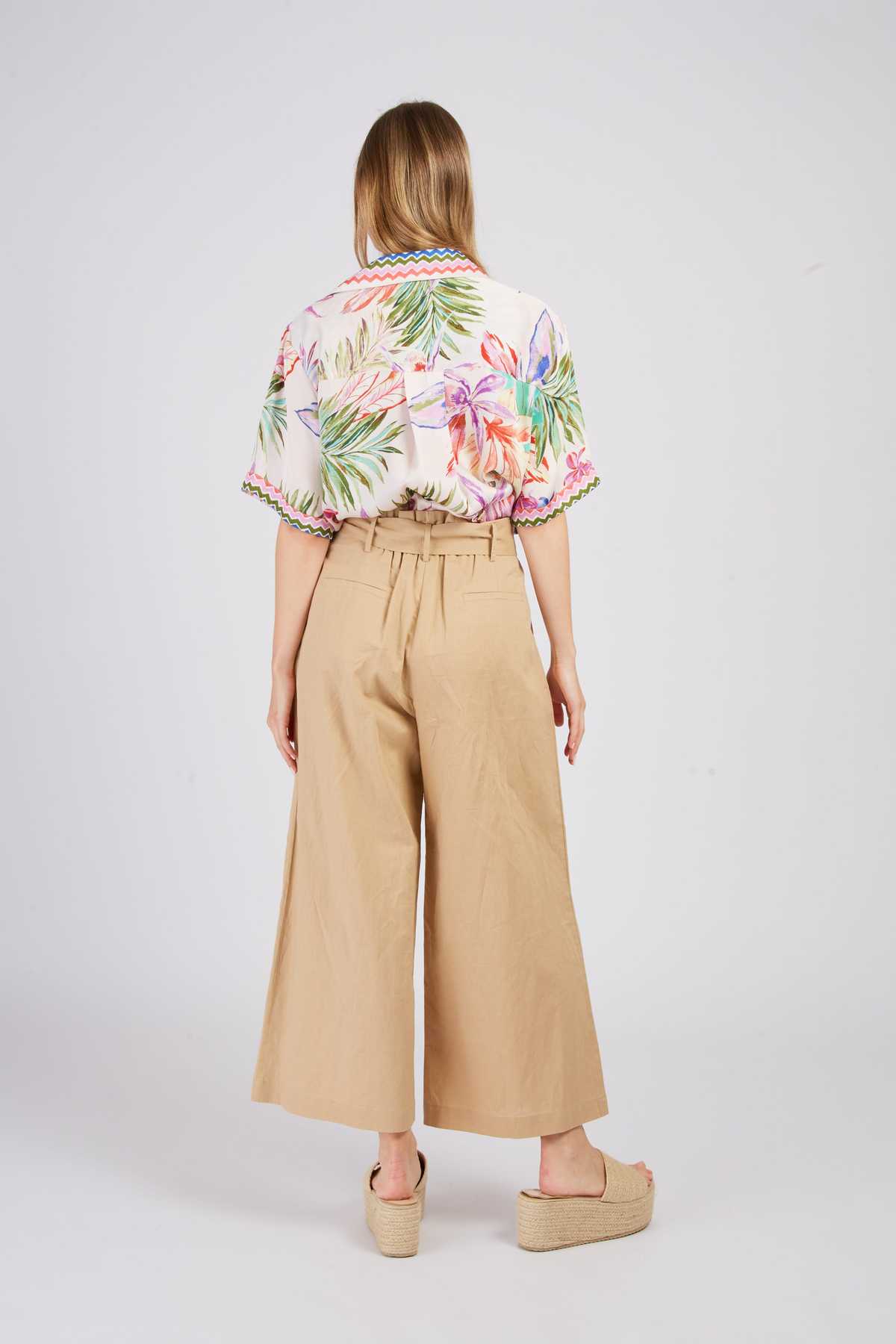 Dafina Linen Pants Beige