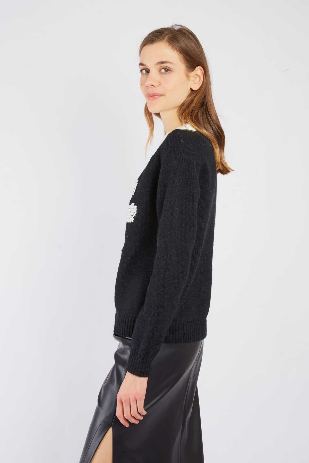 Adelita Sweater, Black/ White
