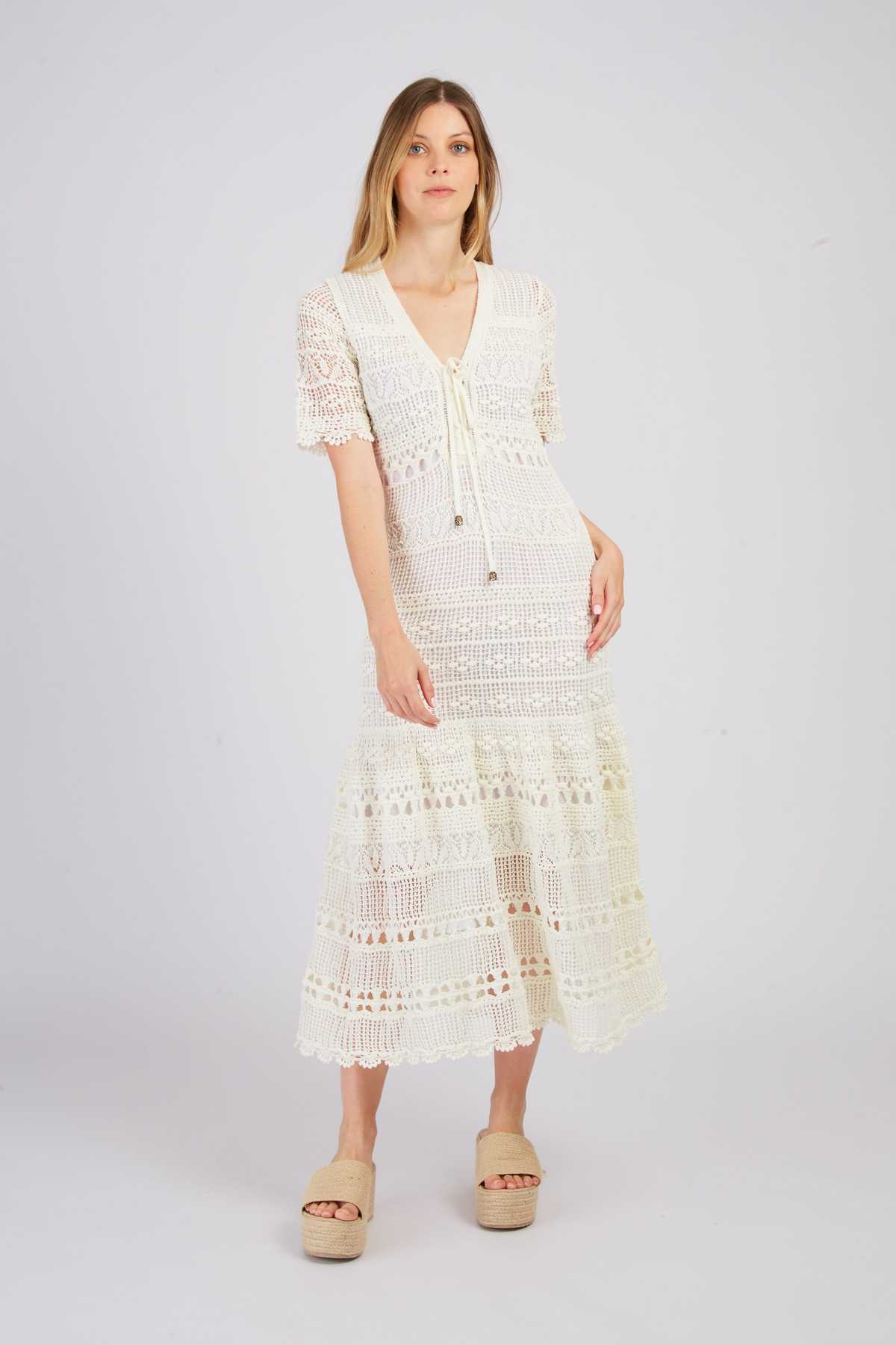 Xiamen Crochet Dress Ecru