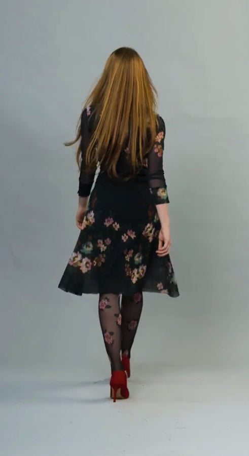 Alice Print Dress, Black